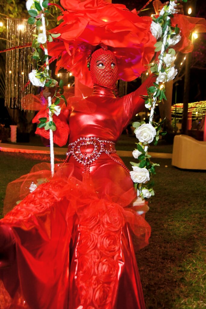 Cadesha Smith from the Beaches Negril entertainment team was out to paint the night red.