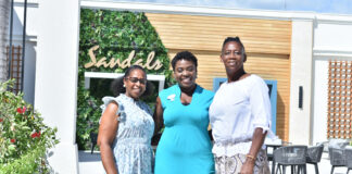 Ms. Pameto Linton and Charmaine Samuels, educators from the New Works Primary School, are pictured here beaming with happiness after their names were picked in a grand raffle draw for a weekend for 2 each at any local Sandals or Beaches Resort. They are seen here with Jennese Palmer, Public Relations Manager at Sandals South Coast after the presentation was made to them at a Teacher’s Day luncheon.