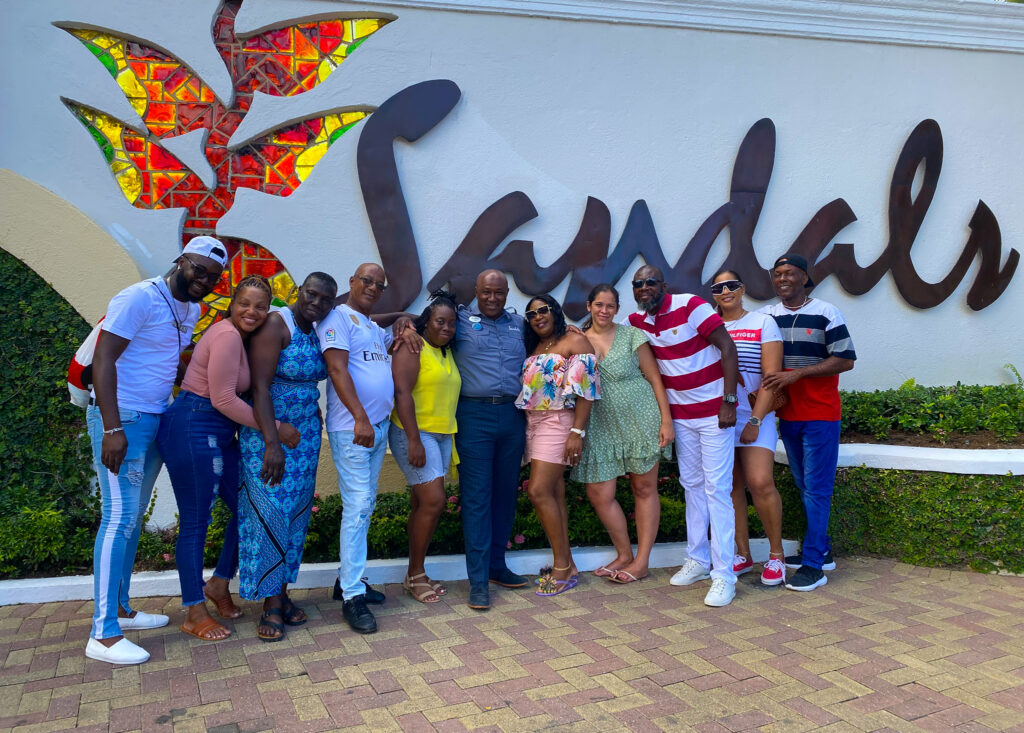 David Latchimy (centre), general manager at Sandals Negril surrounds himself with the hardworking team from St. Elizabeth Health Department’s Mental Unit. The 20 health care professionals were hosted on complimentary day passes at the resort as the hotel’s way of thanking them for their service to some 1,700 patients in the parish of St. Elizabeth and its environs.