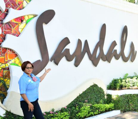 Jacqueline Clarke pictured on the job at Sandals Negril